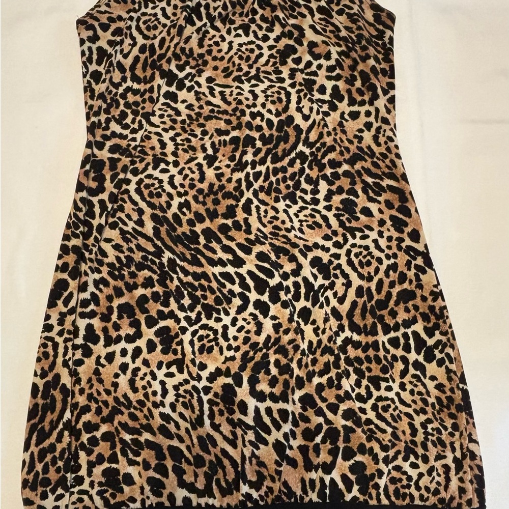 Leopard Print Sleeveless Dress‎